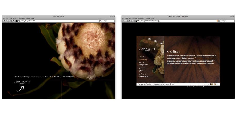 Jenny Burtt Florists · HTML Website